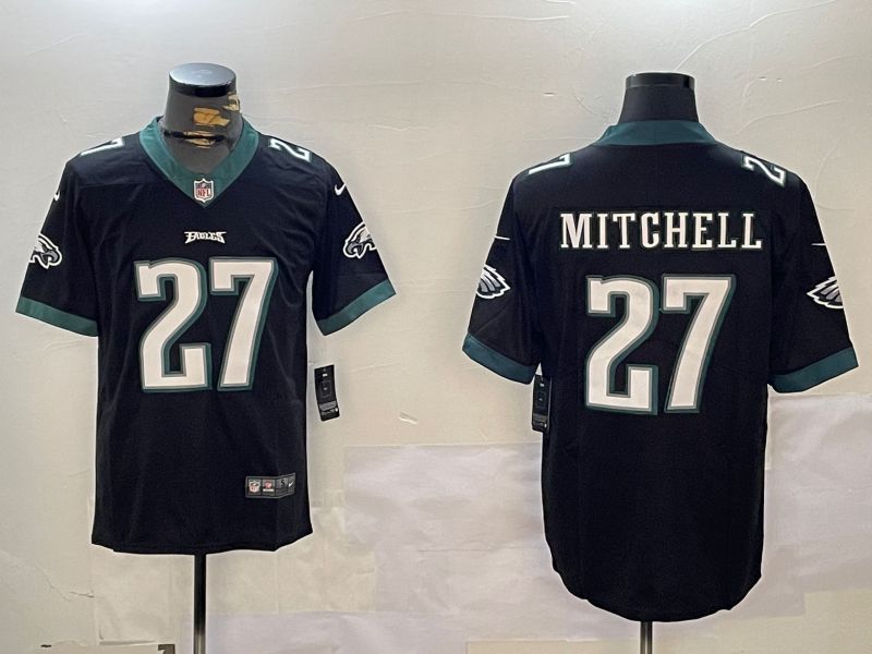 Men Philadelphia Eagles 27 Mitchell Black 2024 Nike Vapor Limited NFL Jersey style 2